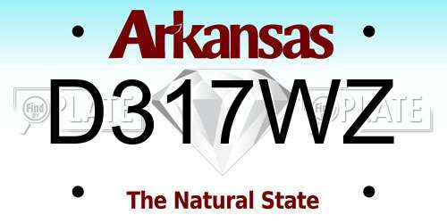 D317WZ Arkansas License Plate