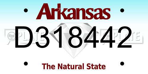 D318442 Arkansas License Plate