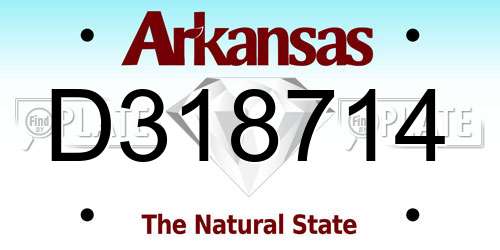 D318714 Arkansas License Plate