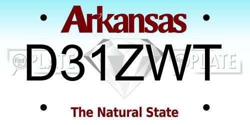 D31ZWT Arkansas License Plate