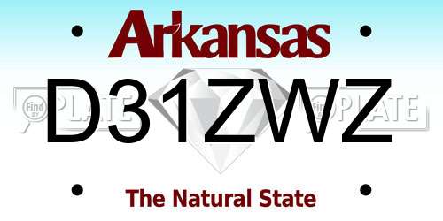 D31ZWZ Arkansas License Plate