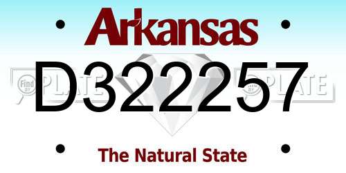 D322257 Arkansas License Plate