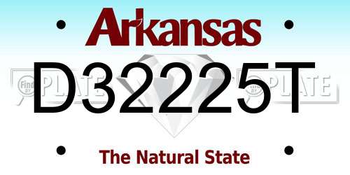 D32225T Arkansas License Plate