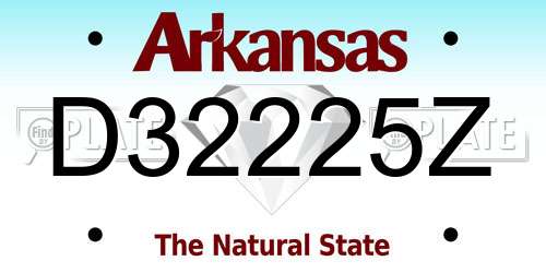 D32225Z Arkansas License Plate