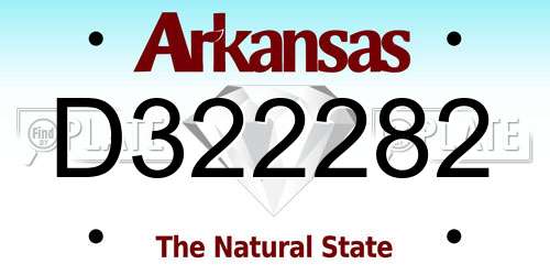 D322282 Arkansas License Plate
