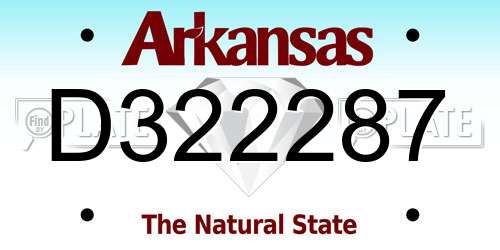 D322287 Arkansas License Plate