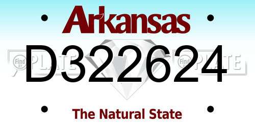 D322624 Arkansas License Plate