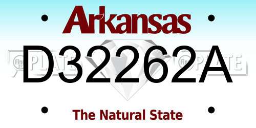 D32262A Arkansas License Plate