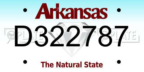 D322787 Arkansas License Plate