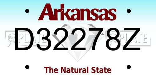 D32278Z Arkansas License Plate