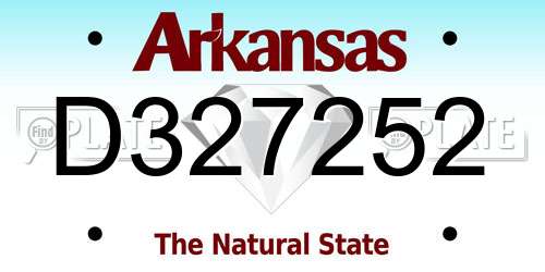 D327252 Arkansas License Plate