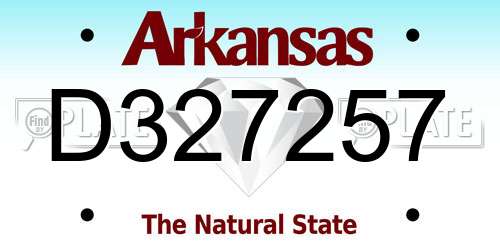 D327257 Arkansas License Plate