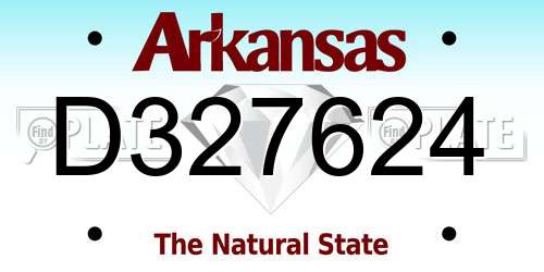 D327624 Arkansas License Plate