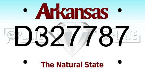 D327787 Arkansas License Plate