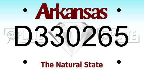 D330265 Arkansas License Plate