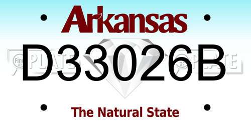 D33026B Arkansas License Plate