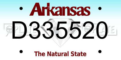 D335520 Arkansas License Plate