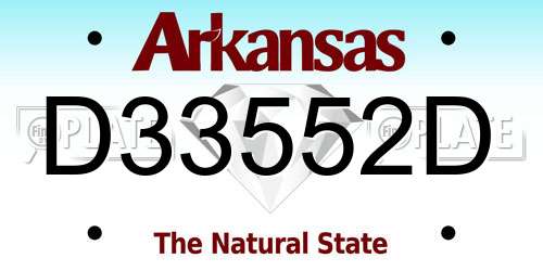 D33552D Arkansas License Plate