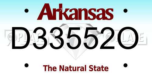D33552O Arkansas License Plate