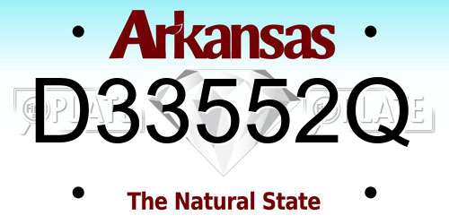 D33552Q Arkansas License Plate