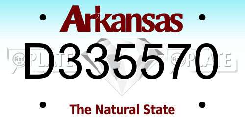 D335570 Arkansas License Plate