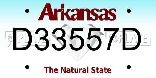 D33557D Arkansas License Plate