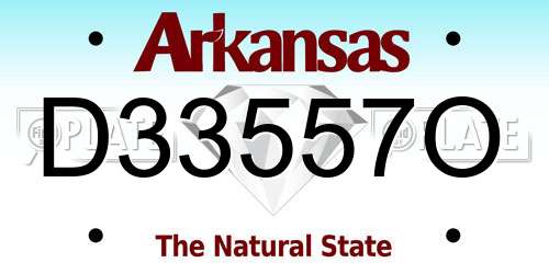 D33557O Arkansas License Plate