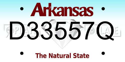 D33557Q Arkansas License Plate