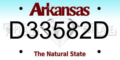 D33582D Arkansas License Plate