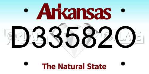 D33582O Arkansas License Plate