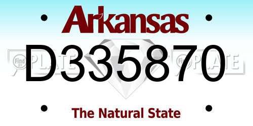D335870 Arkansas License Plate