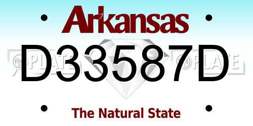 D33587D Arkansas License Plate