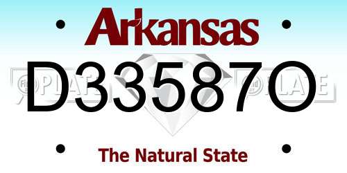 D33587O Arkansas License Plate