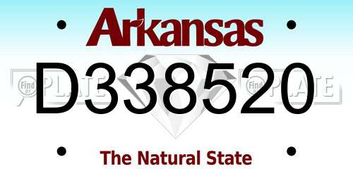 D338520 Arkansas License Plate