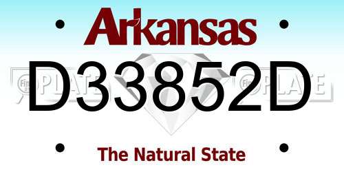 D33852D Arkansas License Plate