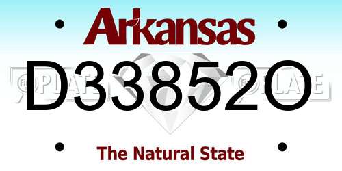 D33852O Arkansas License Plate
