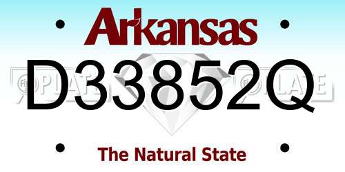D33852Q Arkansas License Plate