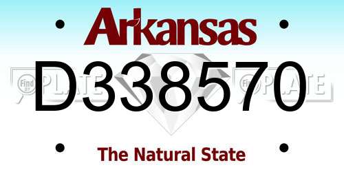D338570 Arkansas License Plate