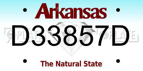 D33857D Arkansas License Plate