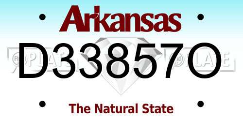 D33857O Arkansas License Plate