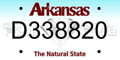 D338820 Arkansas License Plate
