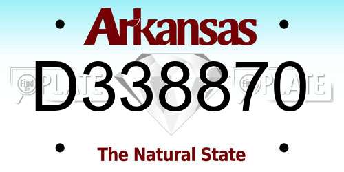D338870 Arkansas License Plate