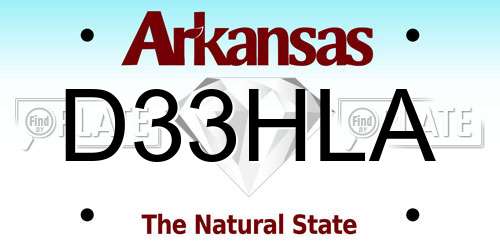 D33HLA Arkansas License Plate