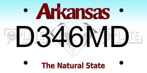 D346MD Arkansas License Plate