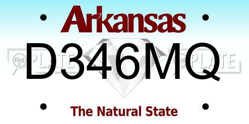 D346MQ Arkansas License Plate