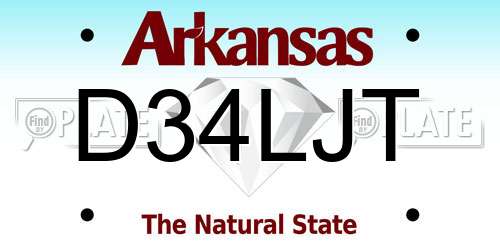 D34LJT Arkansas License Plate