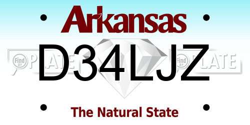 D34LJZ Arkansas License Plate