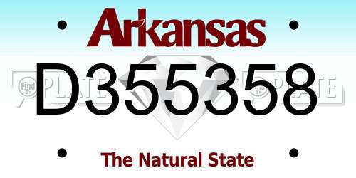 D355358 Arkansas License Plate
