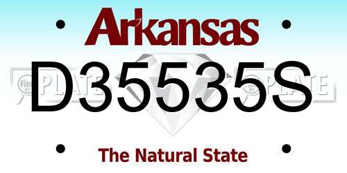 D35535S Arkansas License Plate