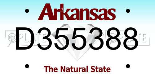 D355388 Arkansas License Plate